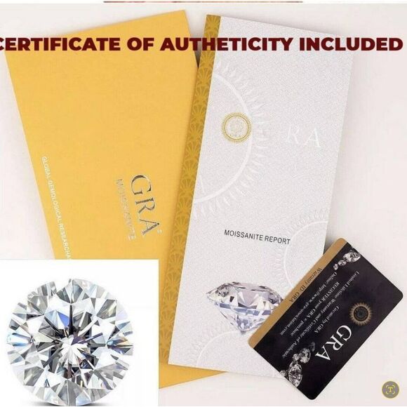 CERTIFIED Genuine Moissanite Diamond 2 Ct Round Stud Earrings-18K/925SS - Picture 8 of 10